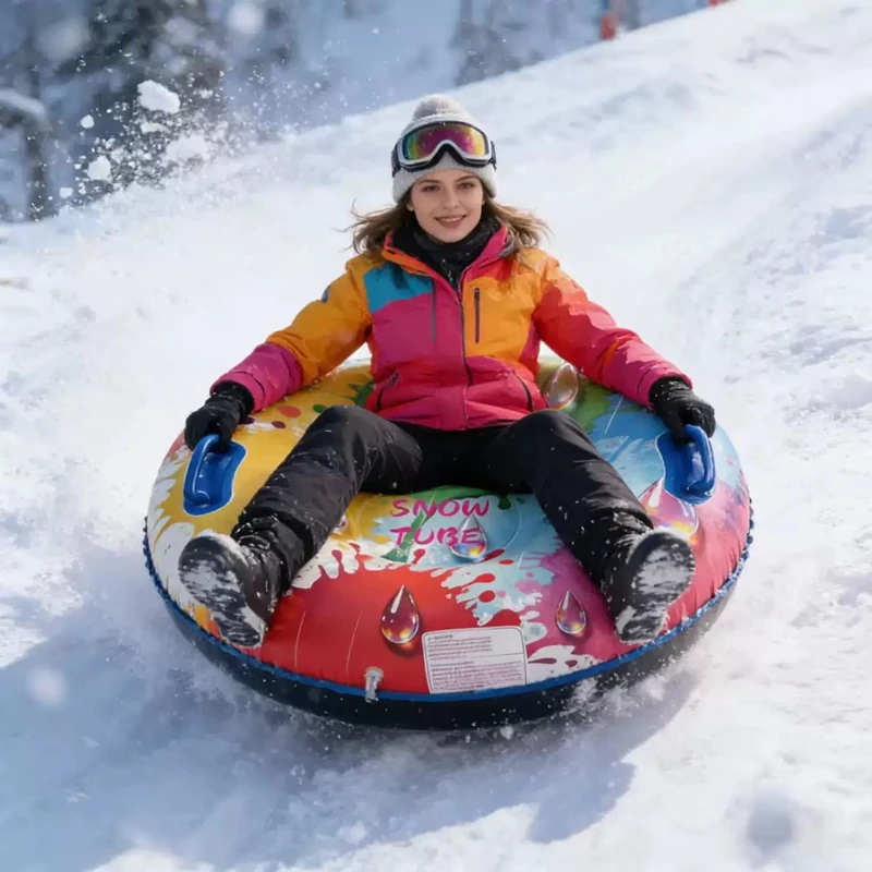 Inflatable Snow Tube for Kids Adults Multi-colors Heavy Duty Cold Resistance Blow Up Snow Sled with Handles Winter Outdoor Fun
Inflatable Snow Tube for Kids Adults Multi-colors Heavy Duty Cold Resistance Blow Up Snow Sled with Handles Winter Outdoor Fun