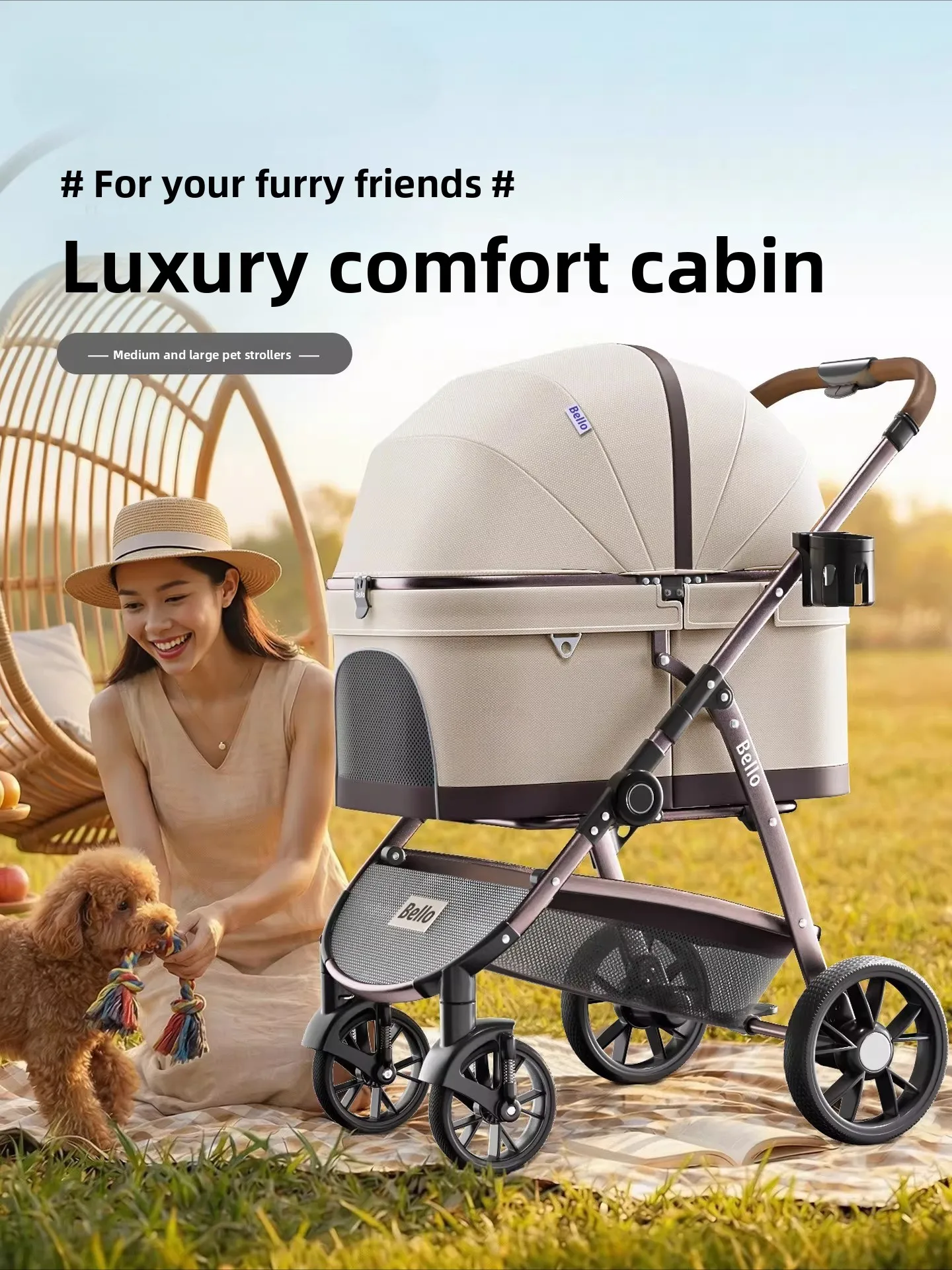 Foldable Lightweight Pet Stroller for Medium Large Cats Dogs Detachable Universal Outdoor Carrier Cart
Foldable Lightweight Pet Stroller for Medium Large Cats Dogs Detachable Universal Outdoor Carrier Cart