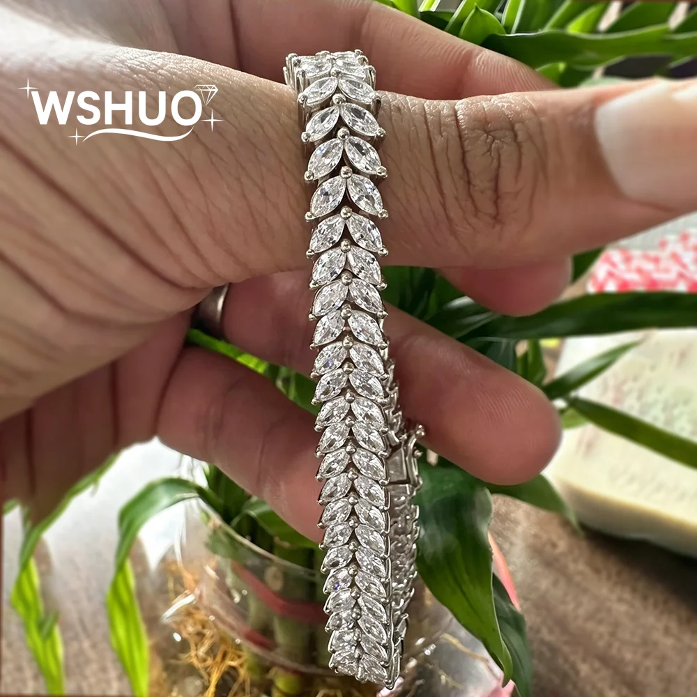 0.3carat Double Row Marquise Cut Moissanite Tennis Bracelets For Women 925 Sterling Silver Lab Diamond Wrist Chain Fine Jewelry
0.3carat Double Row Marquise Cut Moissanite Tennis Bracelets For Women 925 Sterling Silver Lab Diamond Wrist Chain Fine Jewelry