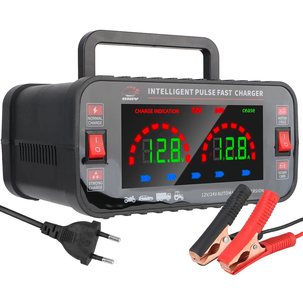 EU Plug 12V/10A 24V/5A For Lead Acid AGM GEL Batteries Pulse Repair Car Battery Charger High Power Fully Automatic 150W
EU Plug 12V/10A 24V/5A For Lead Acid AGM GEL Batteries Pulse Repair Car Battery Charger High Power Fully Automatic 150W