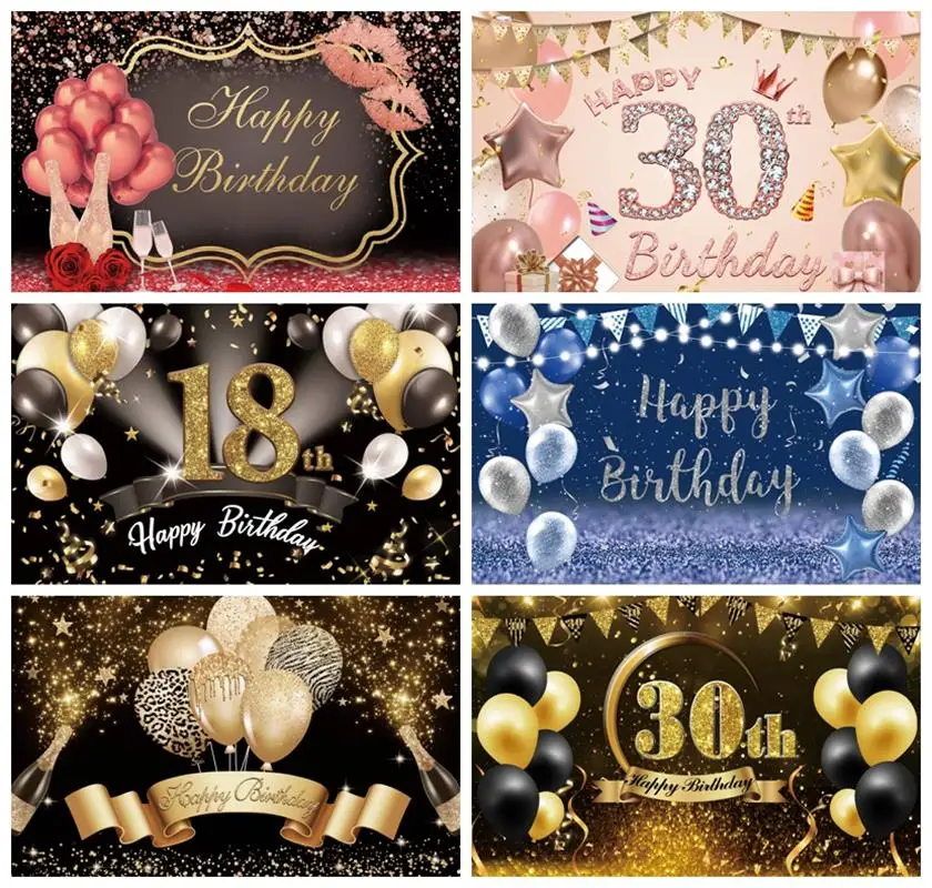 Laeacco Golden Black Balloons Glitter 18th 20th 30th Adult Birthday Party Custom Backdrop Celebration Poster Photo Background
Laeacco Golden Black Balloons Glitter 18th 20th 30th Adult Birthday Party Custom Backdrop Celebration Poster Photo Background