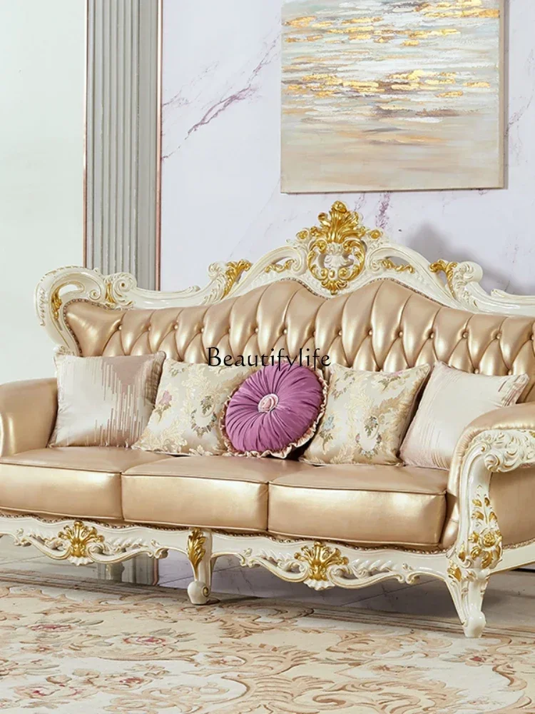 XX39*all solid wood American high-end villa large luxury double-sided engraving leather sofa
XX39*all solid wood American high-end villa large luxury double-sided engraving leather sofa