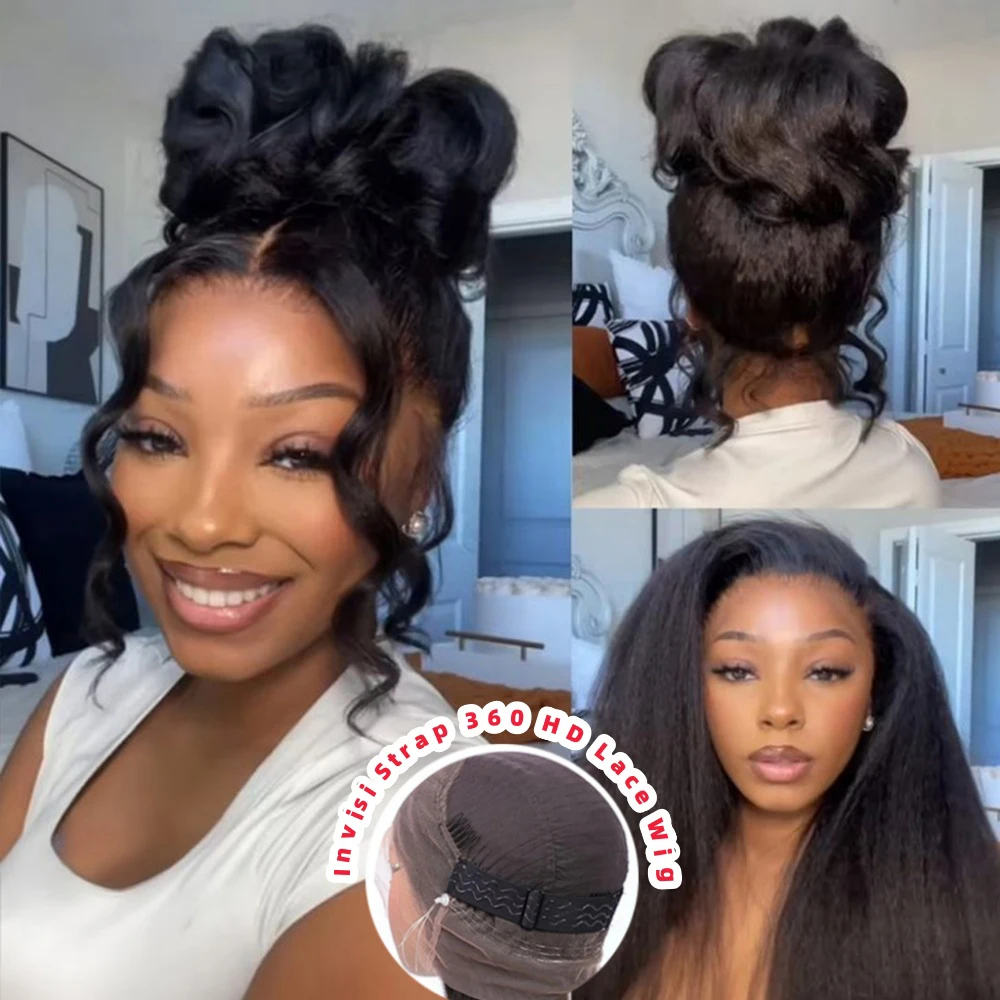 250 Density Invisi Strap 360 HD Lace Glueless Wig Invisible Drawstring Frontal Wig Afro Kinky straight Lace Front Wig Human Hair
250 Density Invisi Strap 360 HD Lace Glueless Wig Invisible Drawstring Frontal Wig Afro Kinky straight Lace Front Wig Human Hair