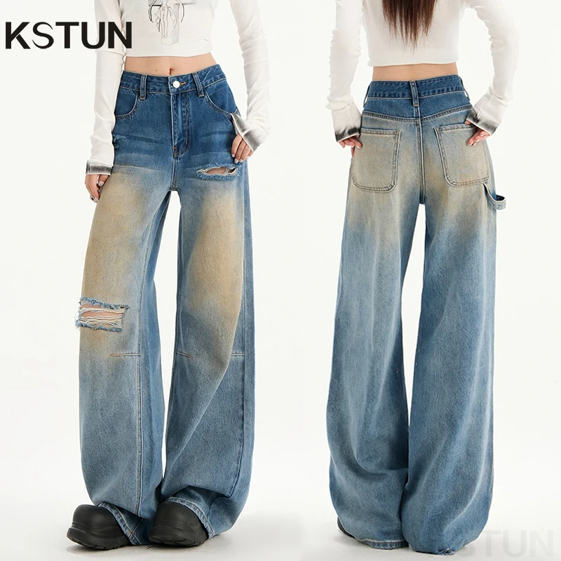 KSTUN Women's Jeans Distressed 2026 Summer Ripped Wide Leg Pants Loose Straight Vintage Hollow Out Hip hop Boyfriend Jeans
KSTUN Women's Jeans Distressed 2026 Summer Ripped Wide Leg Pants Loose Straight Vintage Hollow Out Hip hop Boyfriend Jeans