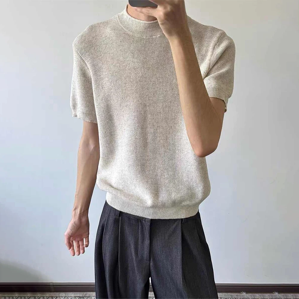 2025 Summer New Men's Knitted Short-sleeved T-shirt American Fashion Trend Casual Simple Loose Breathable Unisex Men's Tops
2025 Summer New Men's Knitted Short-sleeved T-shirt American Fashion Trend Casual Simple Loose Breathable Unisex Men's Tops