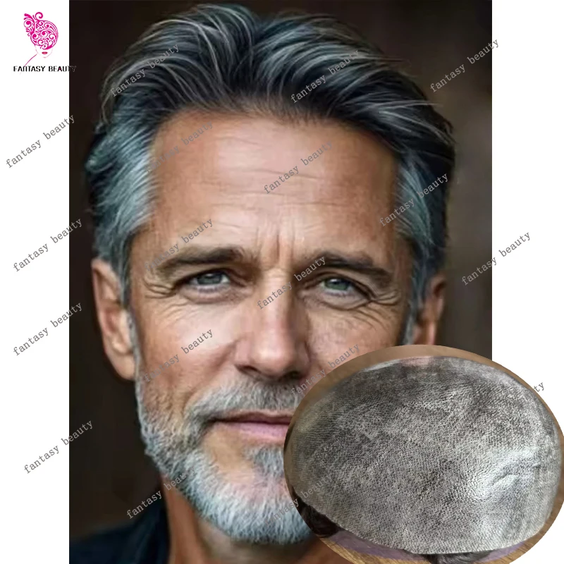 Men's Toupee Skin Poly Base Prosthesis for Baldness Man 0.1mm Duable PU European Human Hair System Male1B20 1b50 Gray Black Wig
Men's Toupee Skin Poly Base Prosthesis for Baldness Man 0.1mm Duable PU European Human Hair System Male1B20 1b50 Gray Black Wig