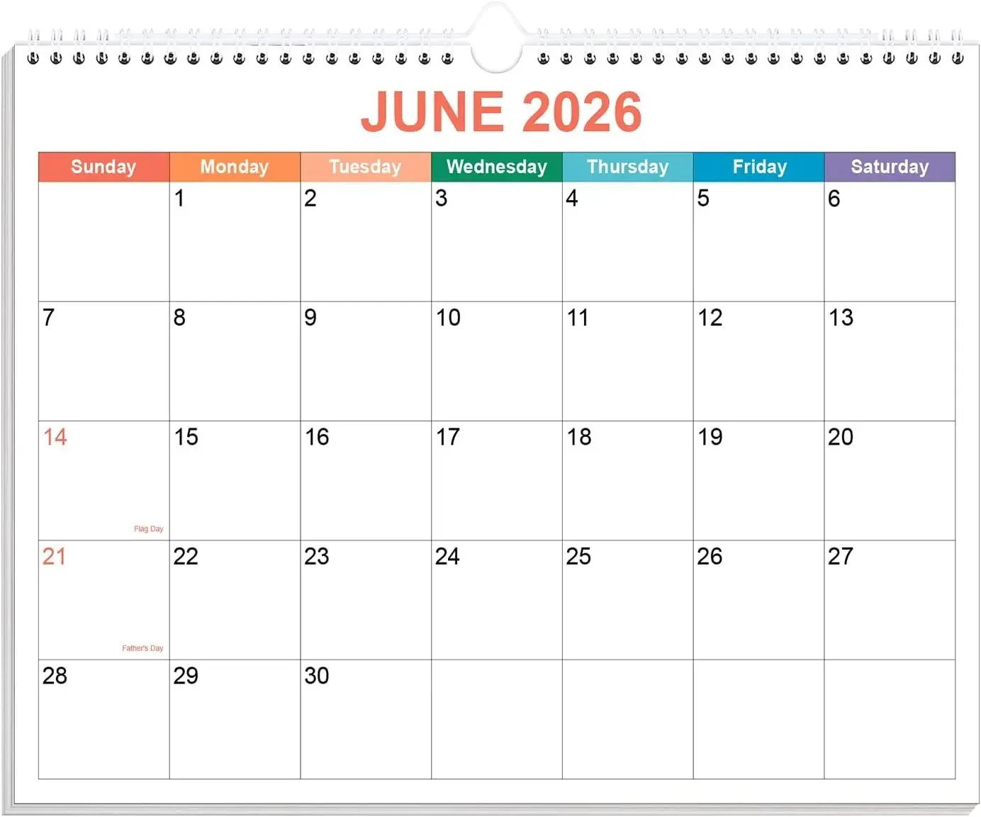 2026-2027 Wall Calendar, 19 Months June 2026-Dec 2027, Twin-Wire Binding, 8.5x11, Colorful
2026-2027 Wall Calendar, 19 Months June 2026-Dec 2027, Twin-Wire Binding, 8.5x11, Colorful