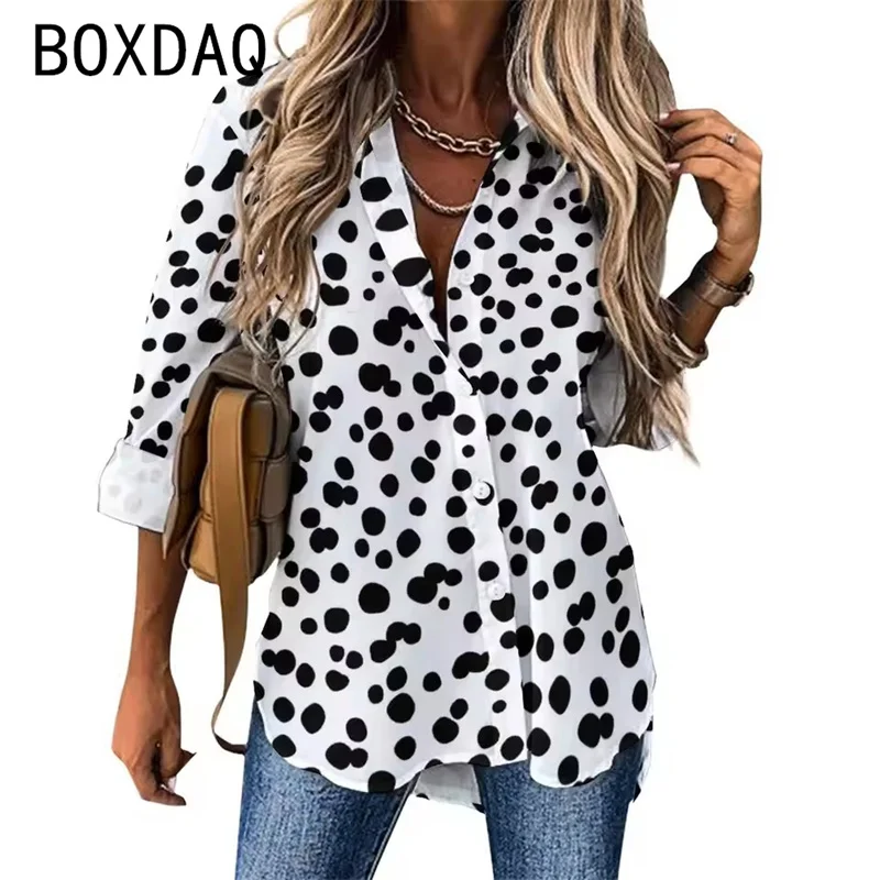 Модная пятнистая рубашка с леопардовым принтом, женская осенняя повседневная рубашка с длинными рукавами и лацканами, элегантная женская рабочая рубашка Lffice
Модная пятнистая рубашка с леопардовым принтом, женская осенняя повседневная рубашка с длинными рукавами и лацканами, элегантная женская рабочая рубашка Lffice