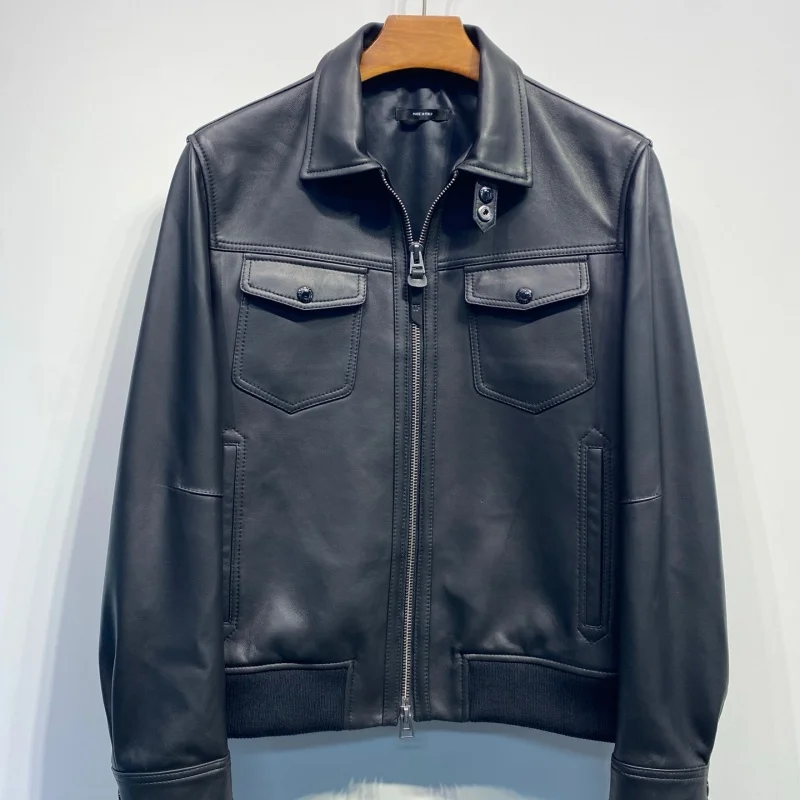 Newly launched leather jacket featuring imported sheepskin fabric - perfect men's coat
Newly launched leather jacket featuring imported sheepskin fabric - perfect men's coat