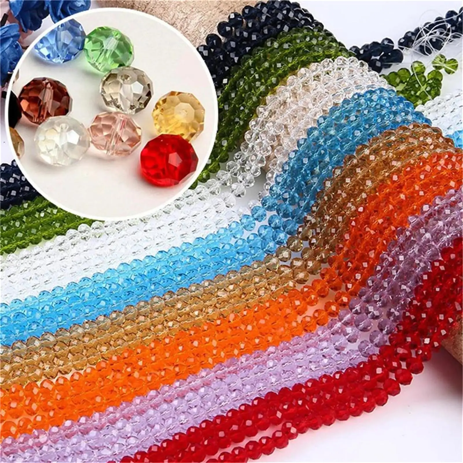 Crystal Glass Beads 3/4/6/8mm Faceted Rondelle Spacer Beads DIY Jewelry Making Handmade Crafts Accessories Supplies
Crystal Glass Beads 3/4/6/8mm Faceted Rondelle Spacer Beads DIY Jewelry Making Handmade Crafts Accessories Supplies