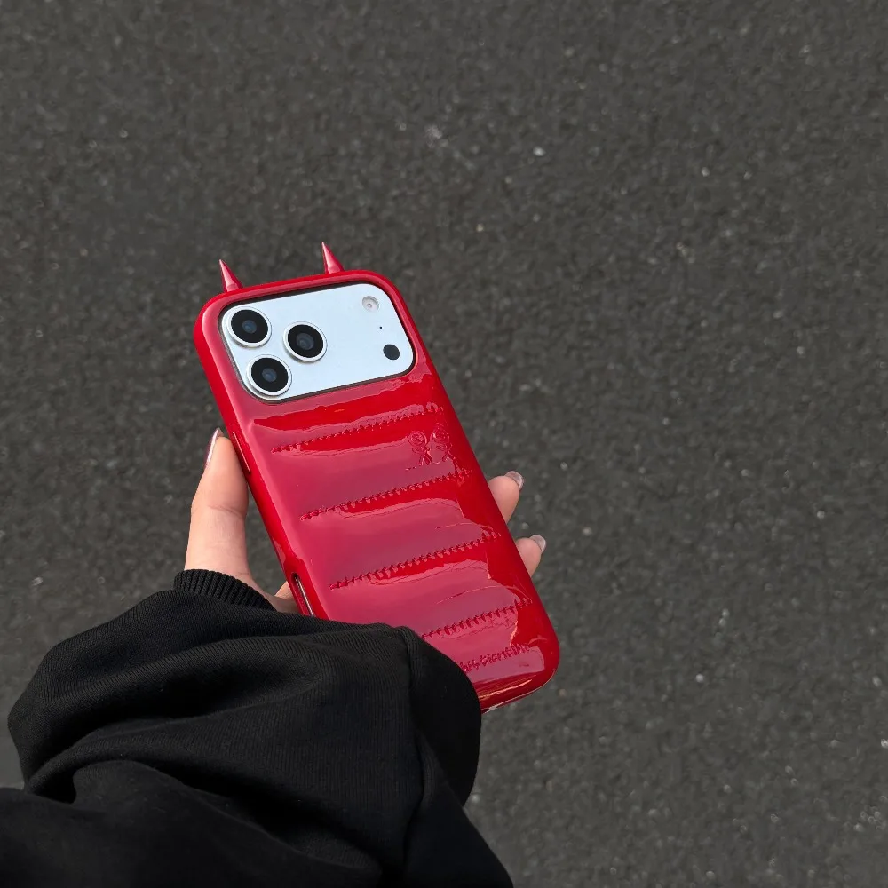 Hot Trend Devil Horn Puffer Case Glossy Quilted Style for IPhone 17 Pro Max 16 15 14 13 Pro Max Cool Street Aesthetic Design
Hot Trend Devil Horn Puffer Case Glossy Quilted Style for IPhone 17 Pro Max 16 15 14 13 Pro Max Cool Street Aesthetic Design