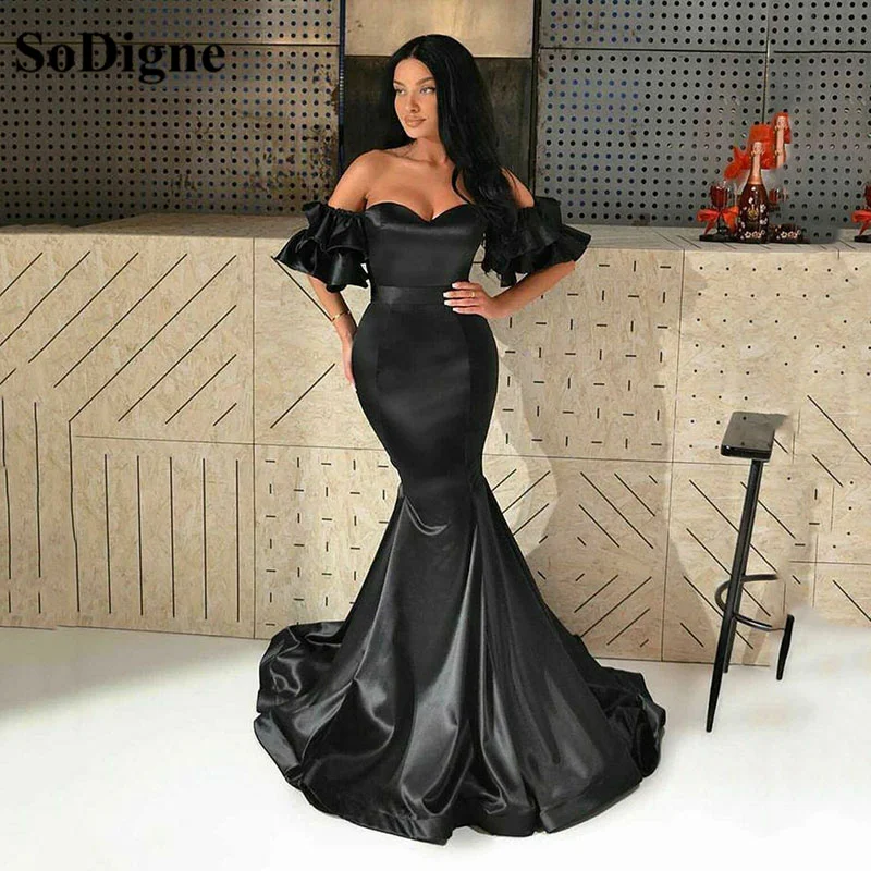 SoDigne Simple Mermaid Long Evening Dresses Short Sleeves Sexy Satin Women Formal Special Party Gowns Pageant Celebrity Dress
SoDigne Simple Mermaid Long Evening Dresses Short Sleeves Sexy Satin Women Formal Special Party Gowns Pageant Celebrity Dress