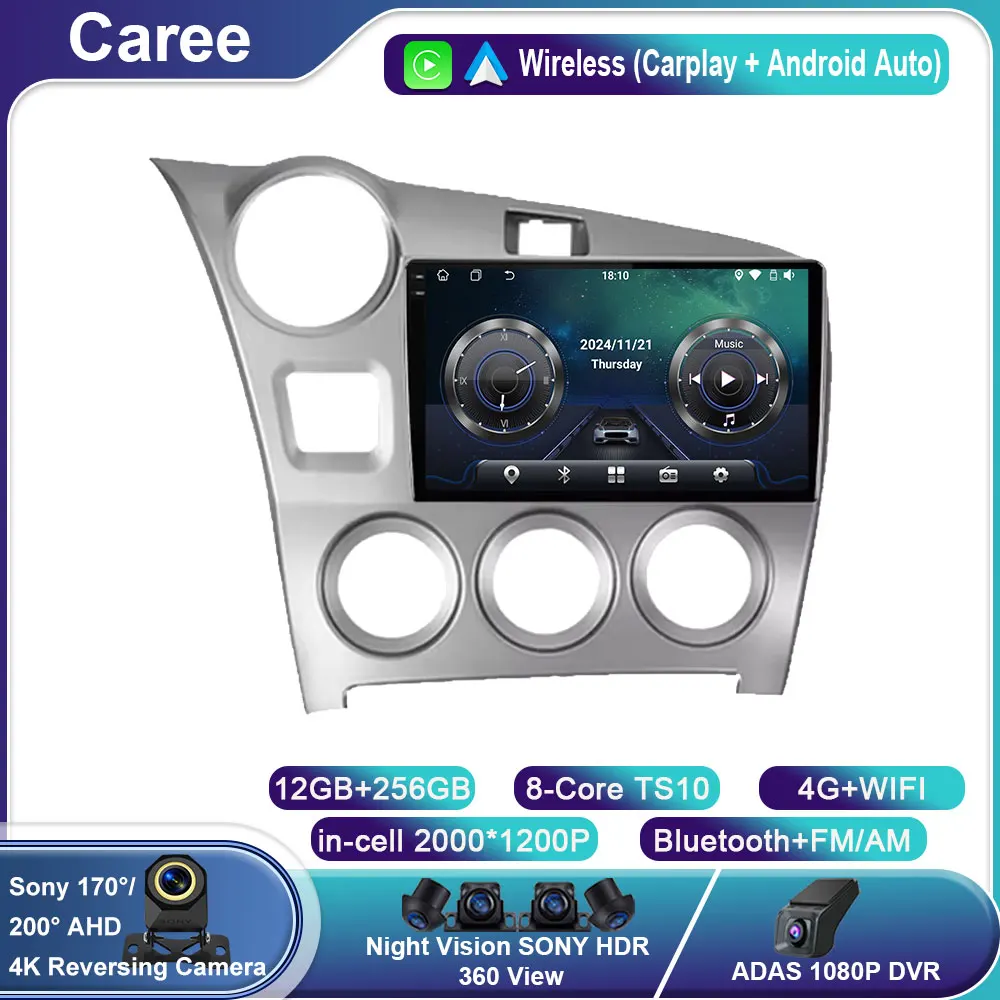 Android 14 Carplay Auto Car Radio For Toyota Matrix 2 E140 2008 2009 2010 2011 2012 2013 2014 Multimedia Player Navigation GPS
Android 14 Carplay Auto Car Radio For Toyota Matrix 2 E140 2008 2009 2010 2011 2012 2013 2014 Multimedia Player Navigation GPS