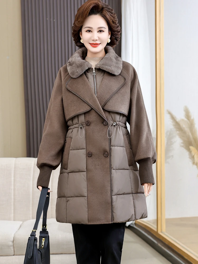 Winter Thickened down Jacket for Mom Fashionable Woolen Coat Standard Loose Fit Zipper Closure No Hood Elderly Women's Clothing
Winter Thickened down Jacket for Mom Fashionable Woolen Coat Standard Loose Fit Zipper Closure No Hood Elderly Women's Clothing