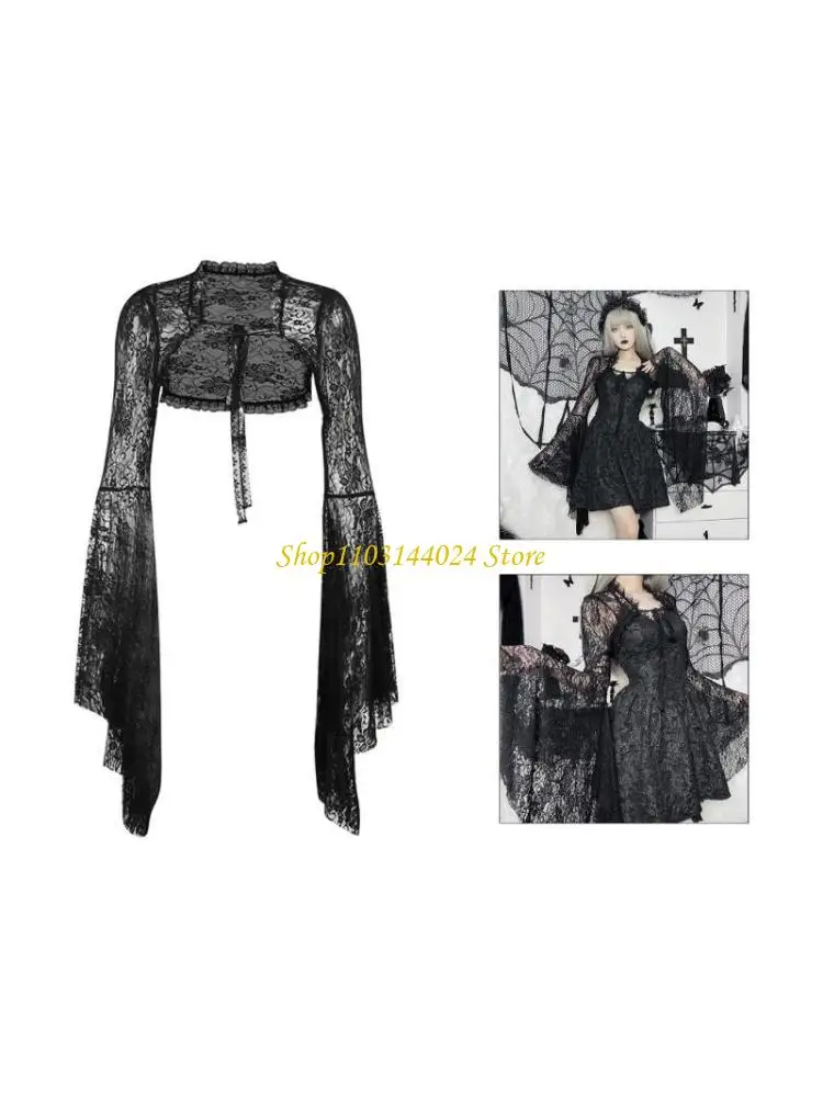 N5KE Women's Long Sleeve Crop Tops Blouses Shirt Top Punk Shrugs Cardigan Lace Mesh Crop Top Cosplay Outfits Streetwear
N5KE Women's Long Sleeve Crop Tops Blouses Shirt Top Punk Shrugs Cardigan Lace Mesh Crop Top Cosplay Outfits Streetwear