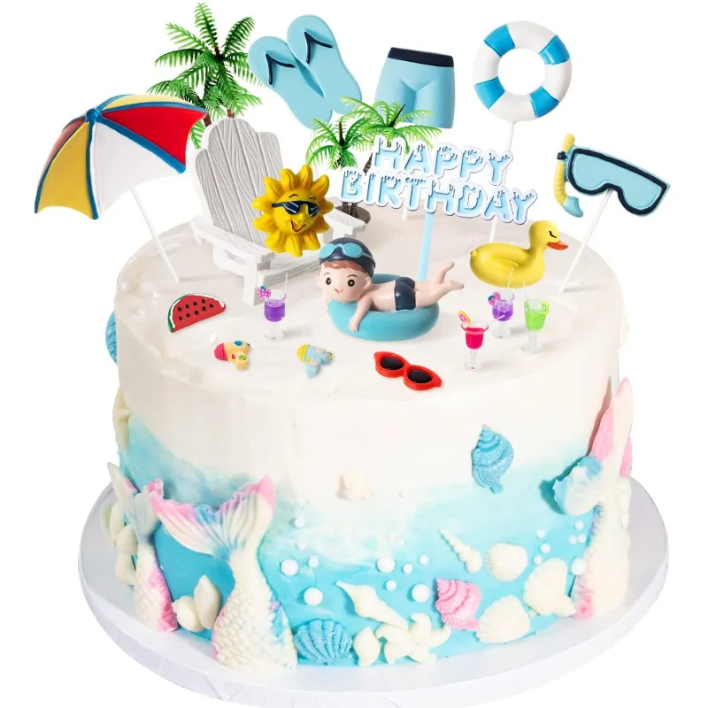 21pcs Summer Beach Cake Topper Boys Birthday Baby Shower Party Decoration Chair Umbrella Cupcake Toppers Hawaiian Party Supplies
21pcs Summer Beach Cake Topper Boys Birthday Baby Shower Party Decoration Chair Umbrella Cupcake Toppers Hawaiian Party Supplies
