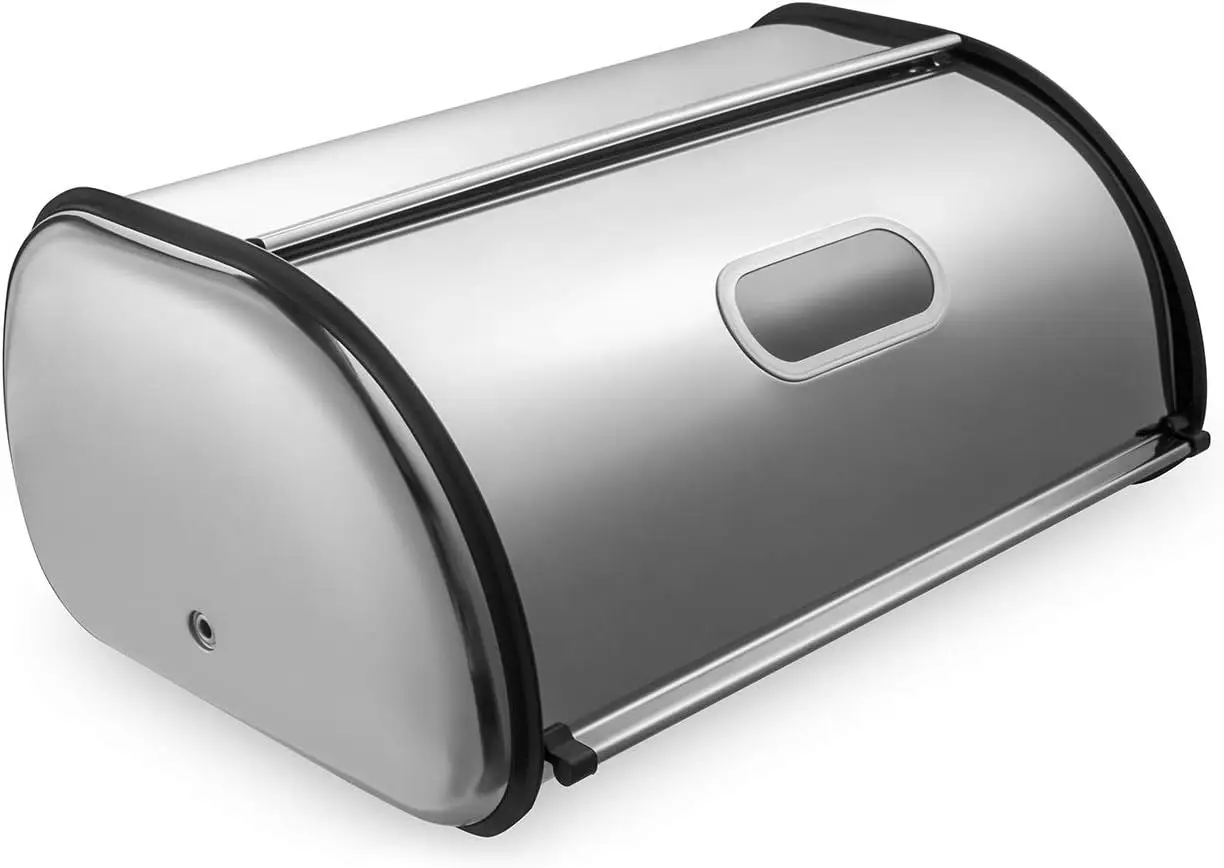 Extra Large Stainless Steel Bread Box with Roll-Up Lid, Holds 2+ Loaves, Fingerprint Proof, 17.5x11x7.5 Inches
Extra Large Stainless Steel Bread Box with Roll-Up Lid, Holds 2+ Loaves, Fingerprint Proof, 17.5x11x7.5 Inches