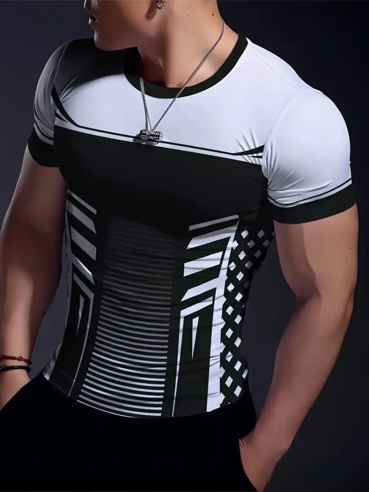 2025 Men's Casual Short-sleeved T-shirt Black And White Unique Creative Print Outdoor Street Trend Top Outdoor Activities
2025 Men's Casual Short-sleeved T-shirt Black And White Unique Creative Print Outdoor Street Trend Top Outdoor Activities