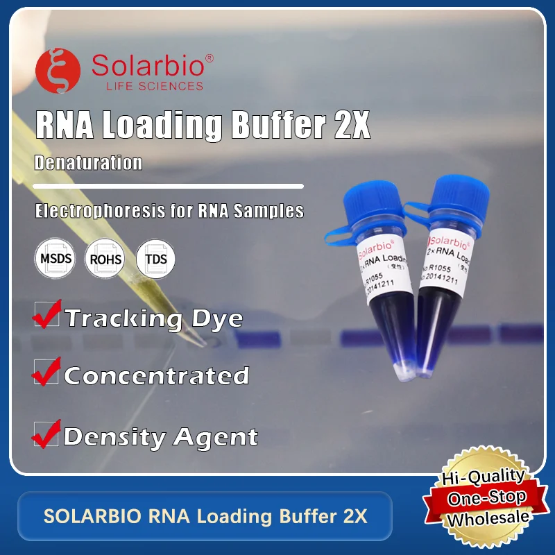 SOLARBIO RNA Loading Buffer 2X for Nucleic Acid Loading and Electrophoresis Applications Original Product
SOLARBIO RNA Loading Buffer 2X for Nucleic Acid Loading and Electrophoresis Applications Original Product