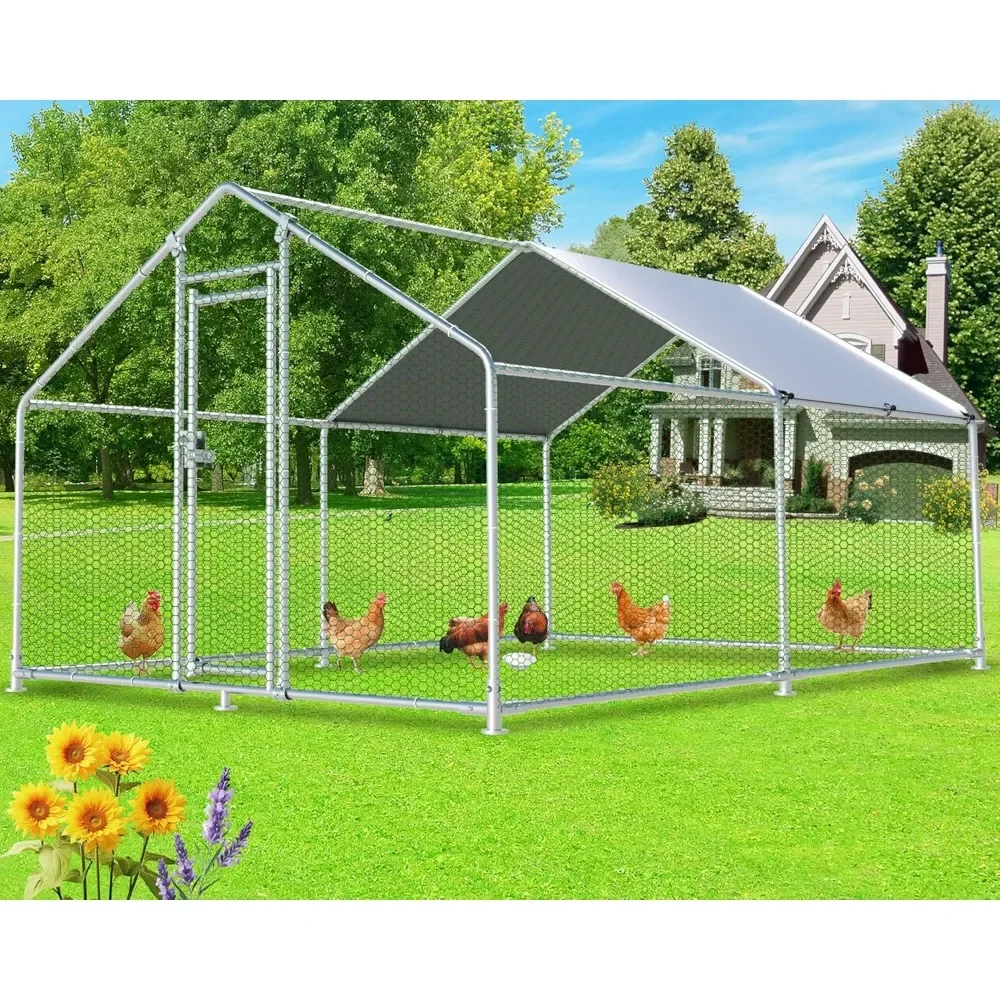 Large Metal Chicken Coop 12.8x9.84x6.6ft Chicken Runs for Yard with Cover, Walk in Chicken Coops for 10 Chickens, Heavy Duty Chi
Large Metal Chicken Coop 12.8x9.84x6.6ft Chicken Runs for Yard with Cover, Walk in Chicken Coops for 10 Chickens, Heavy Duty Chi
