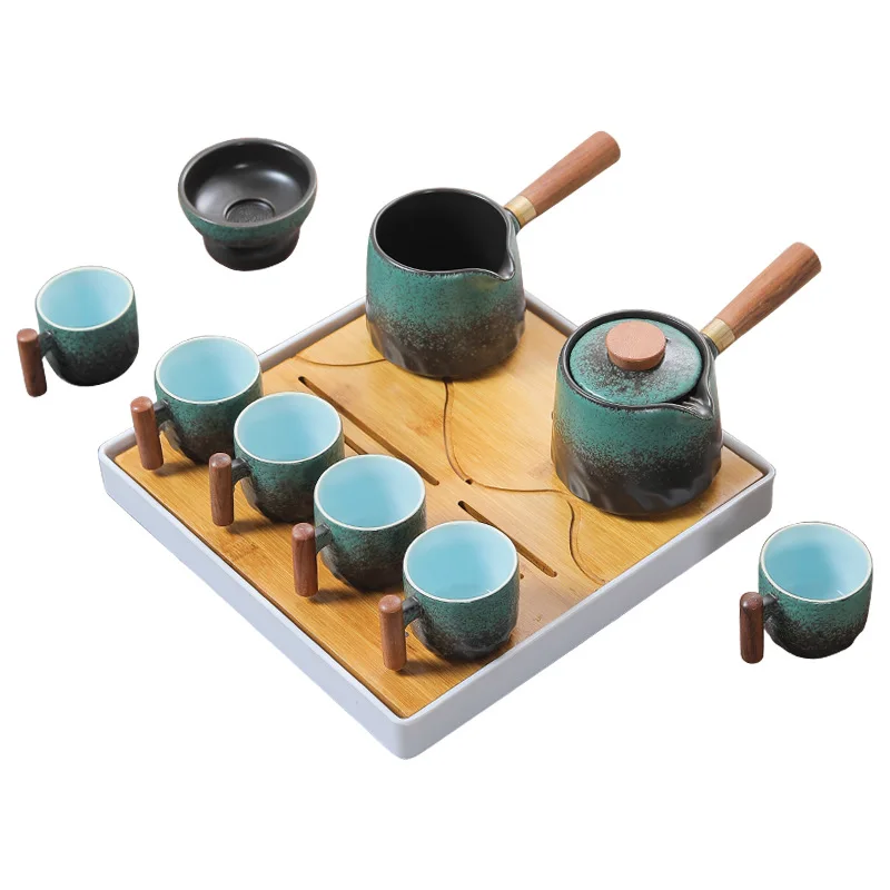 Kiln-changed Tianmu Glaze Household Jun Kiln Ceramic Japanese Teapot Complete Tea Ceremony Souvenir
Kiln-changed Tianmu Glaze Household Jun Kiln Ceramic Japanese Teapot Complete Tea Ceremony Souvenir