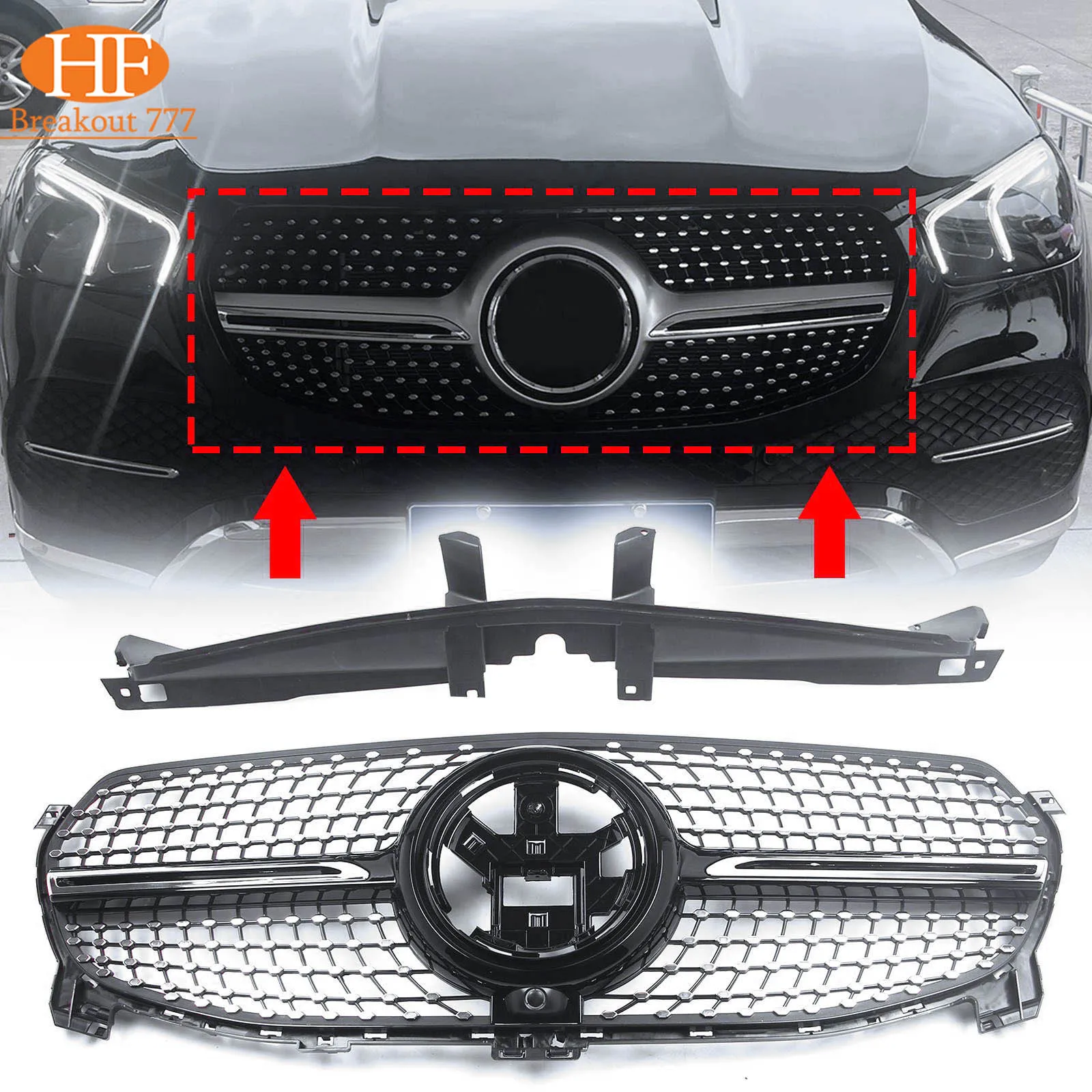 Car Front Racing Facelift Grilles For Mercedes-Benz GLE-Class W167 2020-2023 Tuning Hood Mesh Grid
Car Front Racing Facelift Grilles For Mercedes-Benz GLE-Class W167 2020-2023 Tuning Hood Mesh Grid
