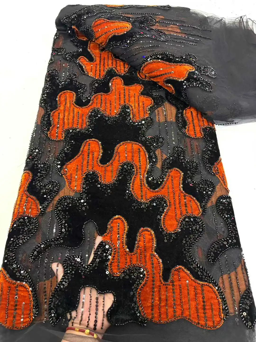 Velvet Sequins Tulle Lace African Lace Fabric 5 Yards High Quality Beaded French Mesh With Sequence For Sewing
Velvet Sequins Tulle Lace African Lace Fabric 5 Yards High Quality Beaded French Mesh With Sequence For Sewing