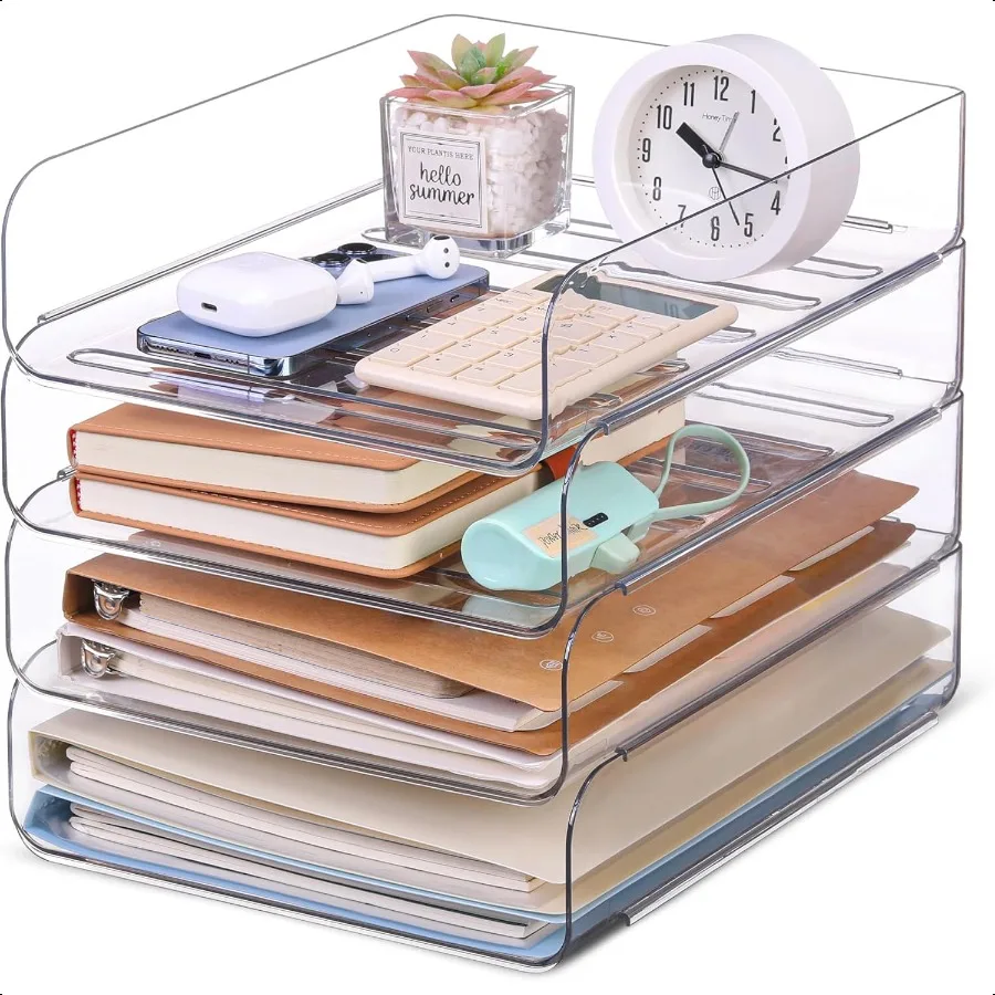 4 Pack Stackable Paper Letter Tray Clear File Organizer for Desk Office Organizer and Storage for Desk Accories Notes Books Fil
4 Pack Stackable Paper Letter Tray Clear File Organizer for Desk Office Organizer and Storage for Desk Accories Notes Books Fil