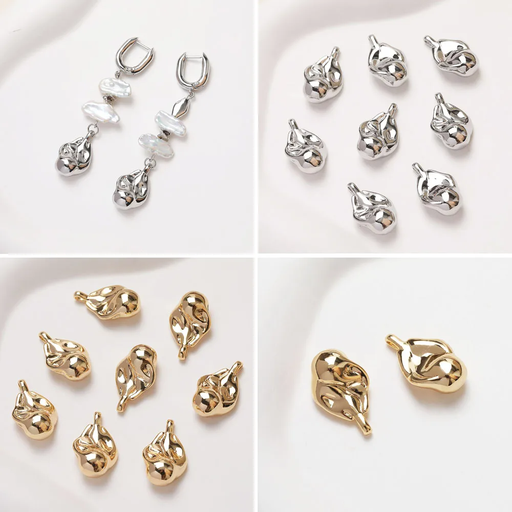 4PCS Irregular Charms for Jewelry Making Drop Earrings Findings DIY Hand Made Brass 14k Gold Plated Accessory 14*23mm
4PCS Irregular Charms for Jewelry Making Drop Earrings Findings DIY Hand Made Brass 14k Gold Plated Accessory 14*23mm