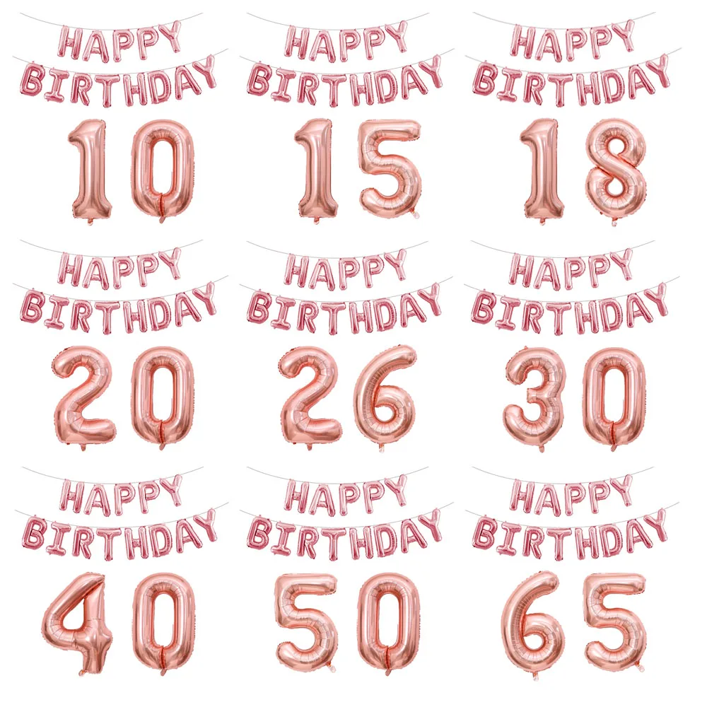 Rose Gold Happy Birthday Number Foil Balloons Kids Adult Party Decorations Boy Girl 10 11 14 15 18 25 30 35 40 50 60 70 Year Old
Rose Gold Happy Birthday Number Foil Balloons Kids Adult Party Decorations Boy Girl 10 11 14 15 18 25 30 35 40 50 60 70 Year Old