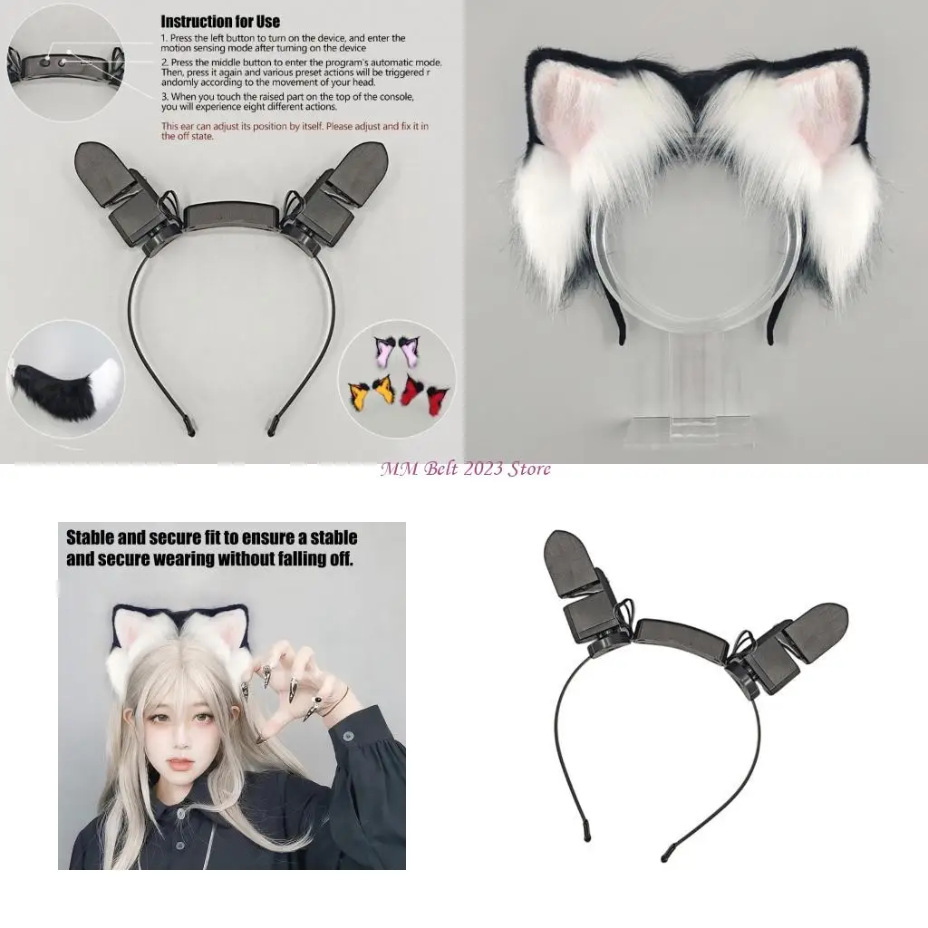 49ME Creative Ears Headgear With Responsive Movement For Weddings Halloween Event
49ME Creative Ears Headgear With Responsive Movement For Weddings Halloween Event