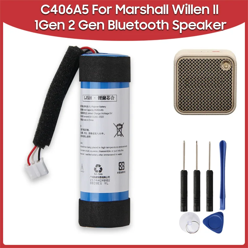 Сменный аккумулятор C406A5 емкостью 3500 мАч для Marshall Willen II 1Gen 2 Gen, уличный Bluetooth-динамик, перезаряжаемые батареи
Сменный аккумулятор C406A5 емкостью 3500 мАч для Marshall Willen II 1Gen 2 Gen, уличный Bluetooth-динамик, перезаряжаемые батареи