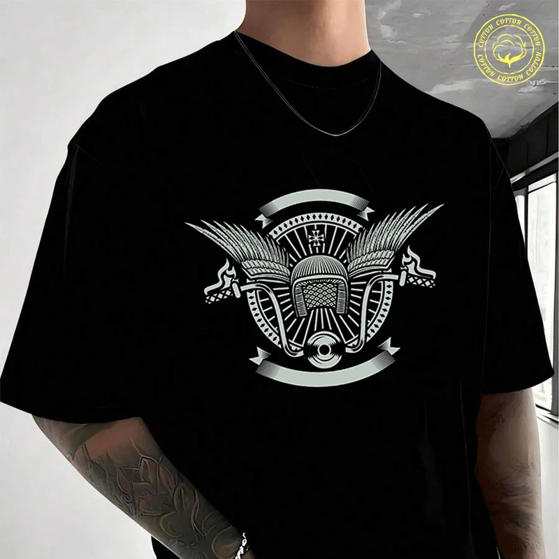 Motorcycle Grunge Print Men's Cotton T-Shirt Moto New Casual O-neck Short Sleeve Summer Streetwear Tees
Motorcycle Grunge Print Men's Cotton T-Shirt Moto New Casual O-neck Short Sleeve Summer Streetwear Tees
