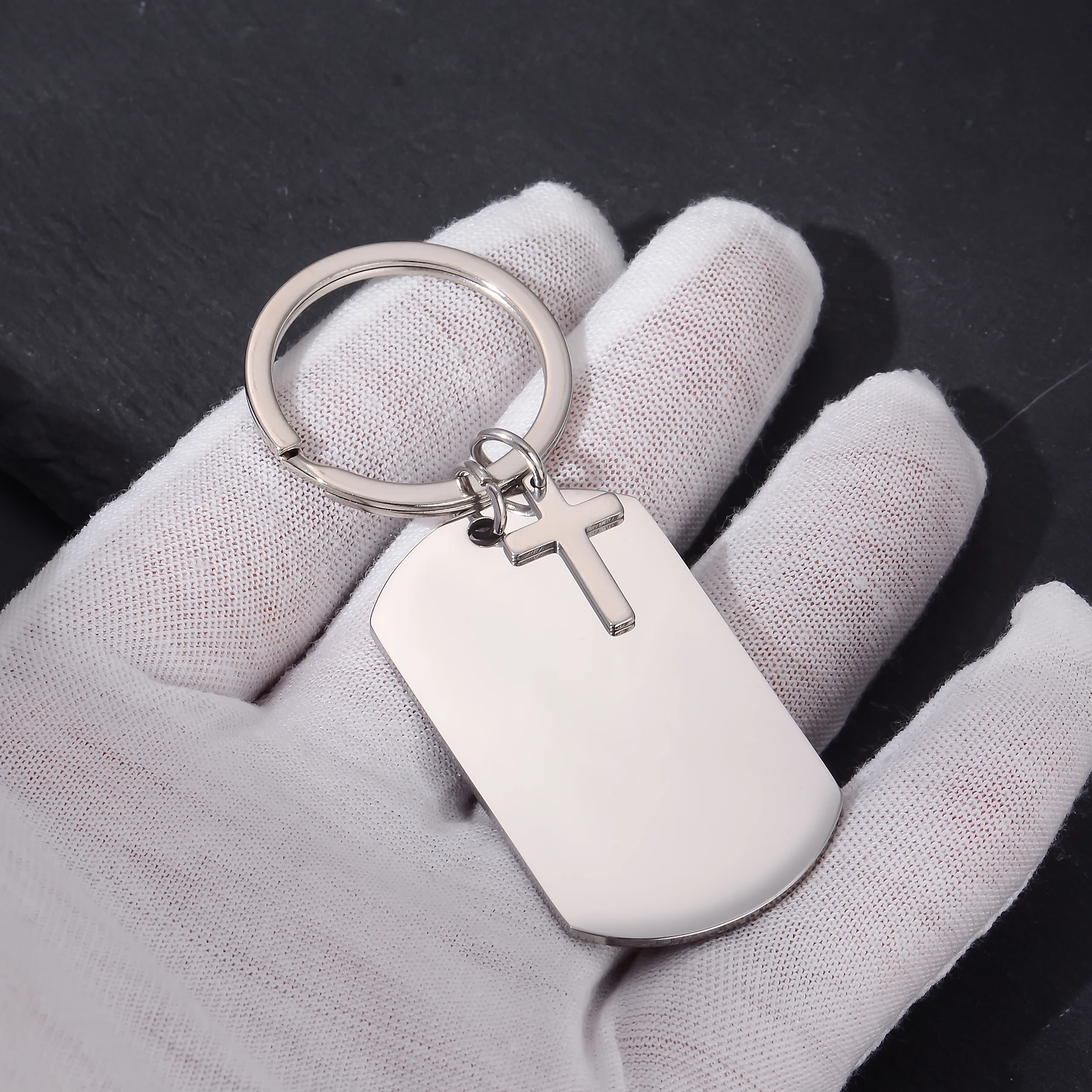 Personalized Cross Dog Tag Keychain, Engravable Stainless Steel Key Ring, Custom Name/Message Religious Jewelry for Men Women, 4
Personalized Cross Dog Tag Keychain, Engravable Stainless Steel Key Ring, Custom Name/Message Religious Jewelry for Men Women, 4