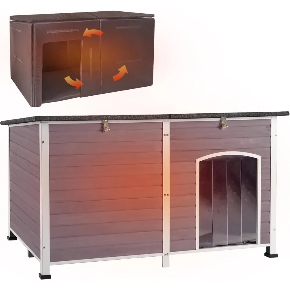 Outdoor Dog House 59" Extra Large Insulated Dog Kennel with Insulation Liner for Winter,All-Around Iron Frame
Outdoor Dog House 59" Extra Large Insulated Dog Kennel with Insulation Liner for Winter,All-Around Iron Frame