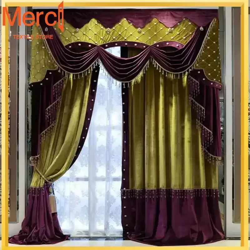 White Beads Purple With Yellow Patchwork Curtains For Hotel Hall Curtain Classic Elegant Living Room Curtains Nice New Bedroom
White Beads Purple With Yellow Patchwork Curtains For Hotel Hall Curtain Classic Elegant Living Room Curtains Nice New Bedroom