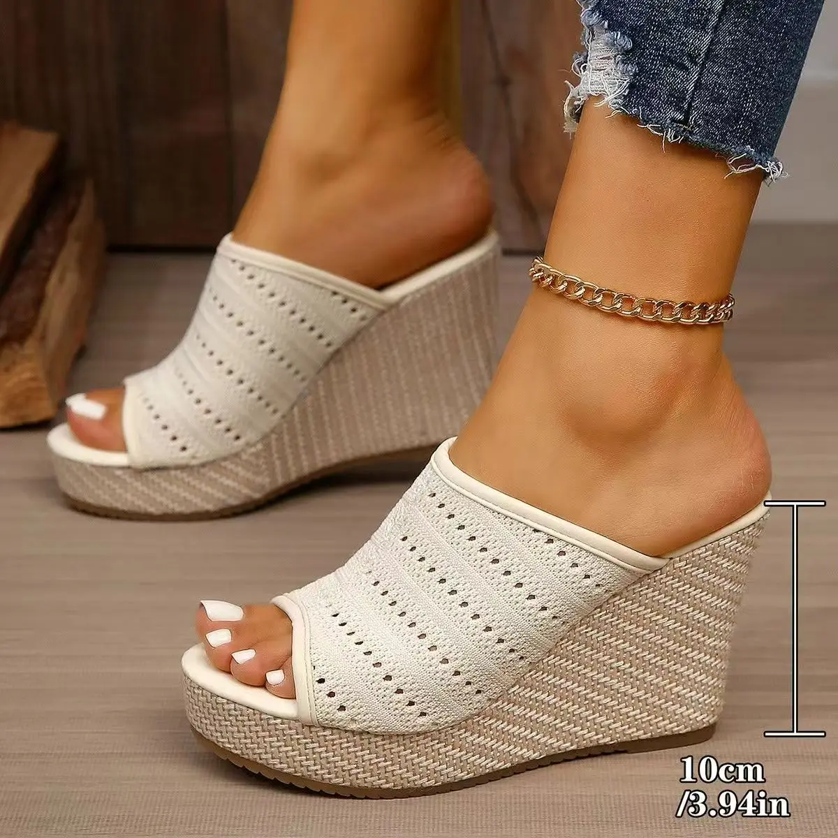 Women Air Mesh Big Size Wedges Peep Toe Slippers Summer New Thick Sole Non Slip Breathable Outdoor High Heel Slippers Sandals
Women Air Mesh Big Size Wedges Peep Toe Slippers Summer New Thick Sole Non Slip Breathable Outdoor High Heel Slippers Sandals