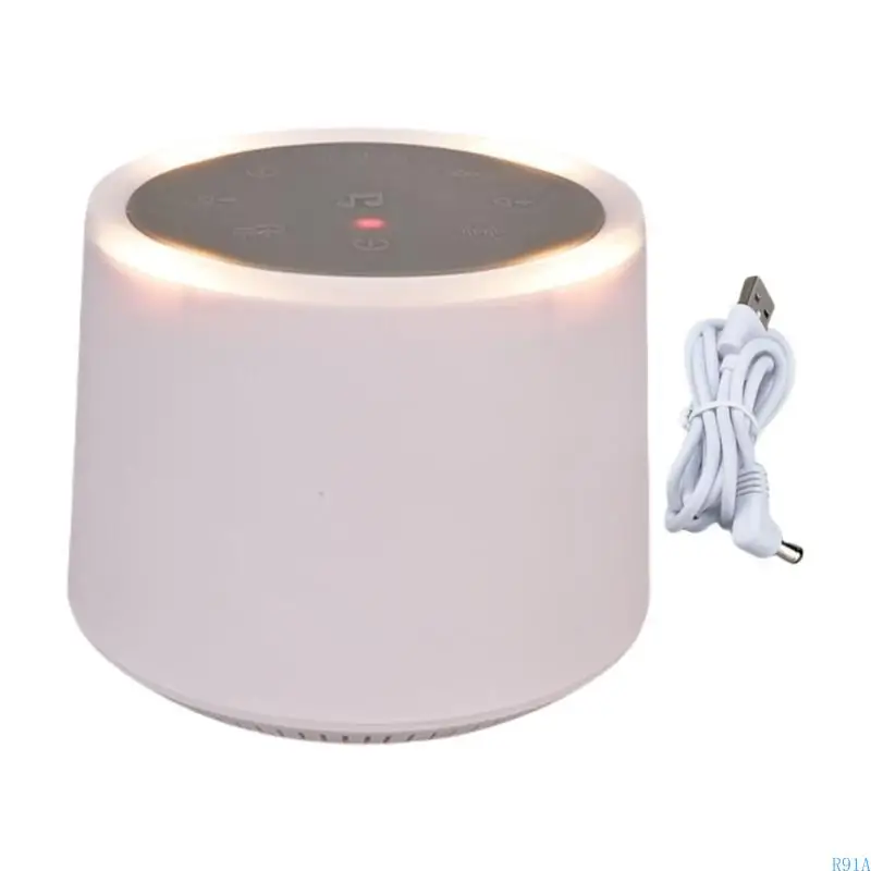 R91A White Noise Machine Double Power Supply With Relaxing Sound Three-speed Timer Warm LED Lighting Bedside Speaker
R91A White Noise Machine Double Power Supply With Relaxing Sound Three-speed Timer Warm LED Lighting Bedside Speaker