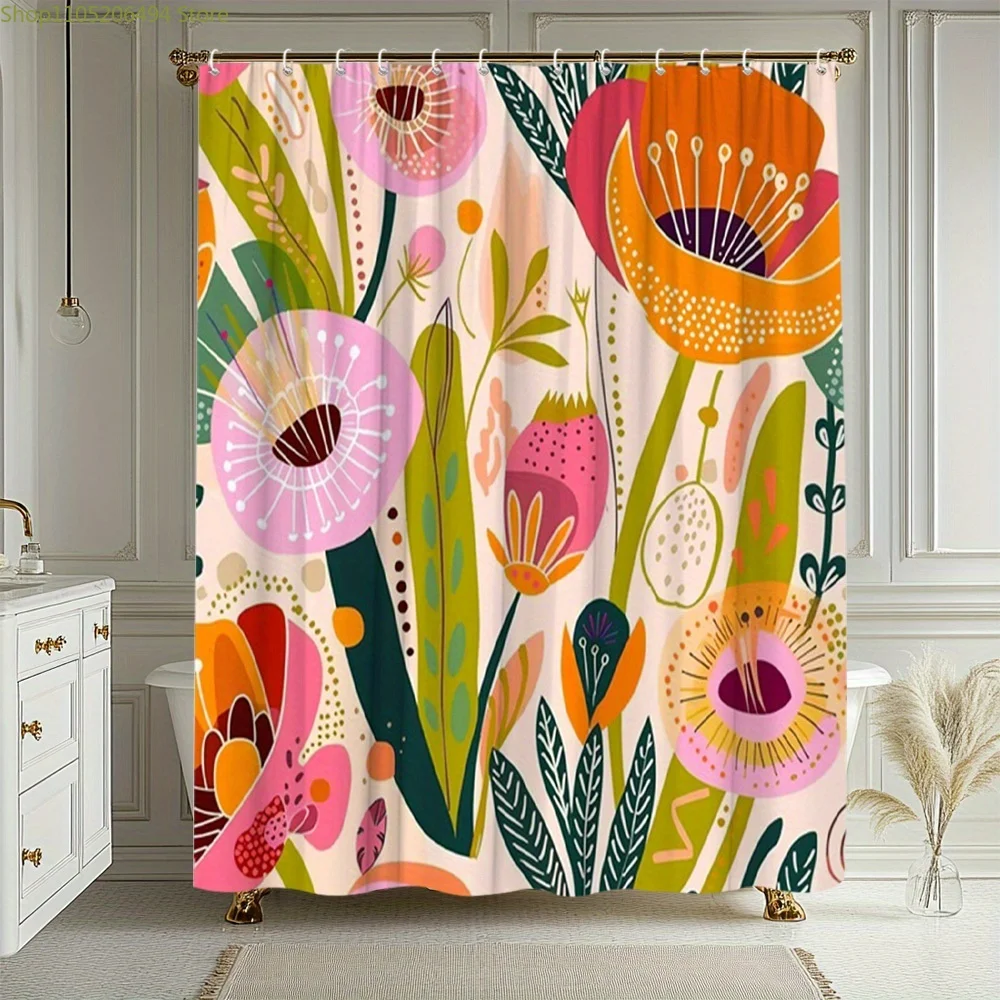 1pc Floral Shower Curtain, Vibrant Flower Pattern with Outdoor Nature Inspiration, Elegant and Lively Design Adds Energy to Yo
1pc Floral Shower Curtain, Vibrant Flower Pattern with Outdoor Nature Inspiration, Elegant and Lively Design Adds Energy to Yo