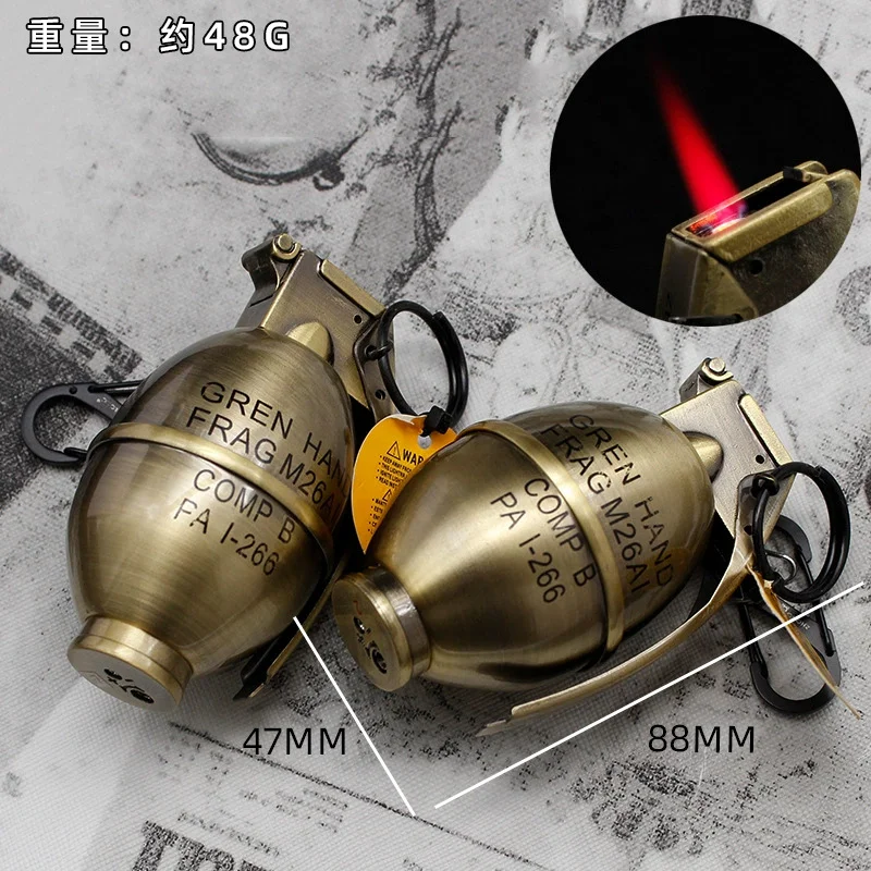 Newest Cigar Igniter Grenade Model Metal Windproof Open Flame Lighter Smoke Red Fire Cigarettes Lighters & Smoking Accessories
Newest Cigar Igniter Grenade Model Metal Windproof Open Flame Lighter Smoke Red Fire Cigarettes Lighters & Smoking Accessories