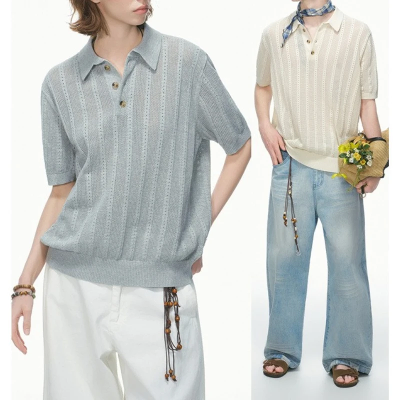 Knitted Short-sleeved T-shirt Men's and Women's Summer Half-sleeved Polo Shirt Cleanfit Top
Knitted Short-sleeved T-shirt Men's and Women's Summer Half-sleeved Polo Shirt Cleanfit Top