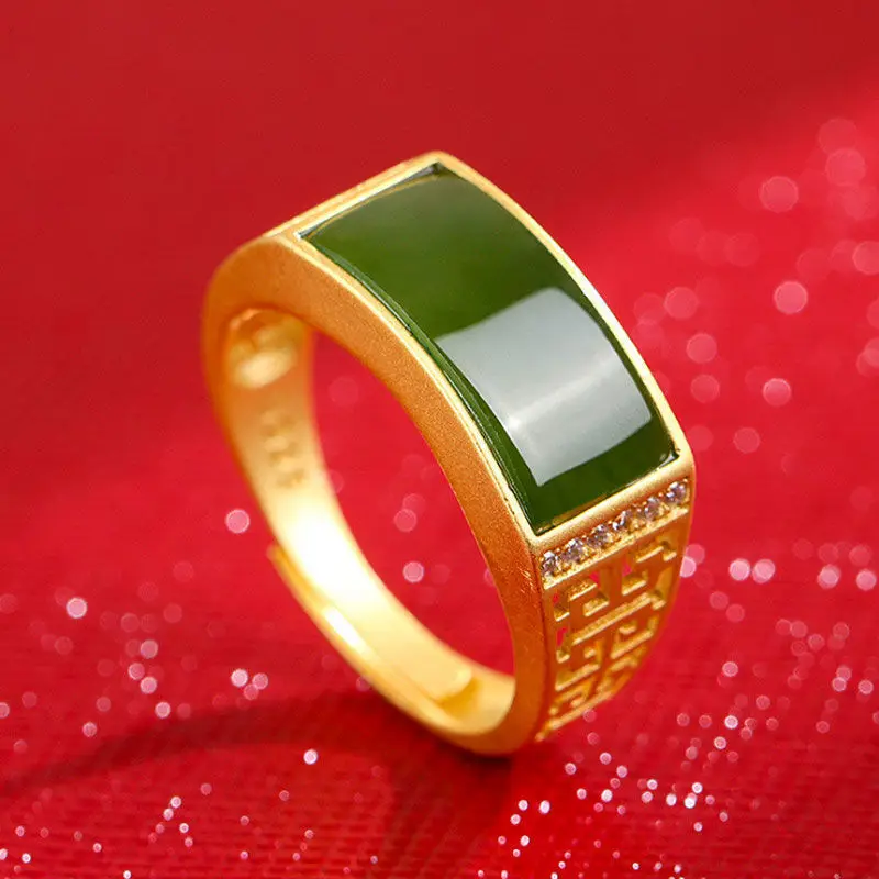 Chinese Style S Silver Gold-Plated Long Strip With Opening Square Ring, Adjustable Men's And Women's Ring
Chinese Style S Silver Gold-Plated Long Strip With Opening Square Ring, Adjustable Men's And Women's Ring