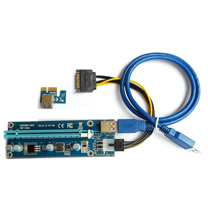10Pcs VER006C 1X To 16X PCI Express PCIE PCI-E Riser Card 006C Extender 60Cm USB 3.0 Cable SATA To 6Pin BTC Mining Miner
10Pcs VER006C 1X To 16X PCI Express PCIE PCI-E Riser Card 006C Extender 60Cm USB 3.0 Cable SATA To 6Pin BTC Mining Miner