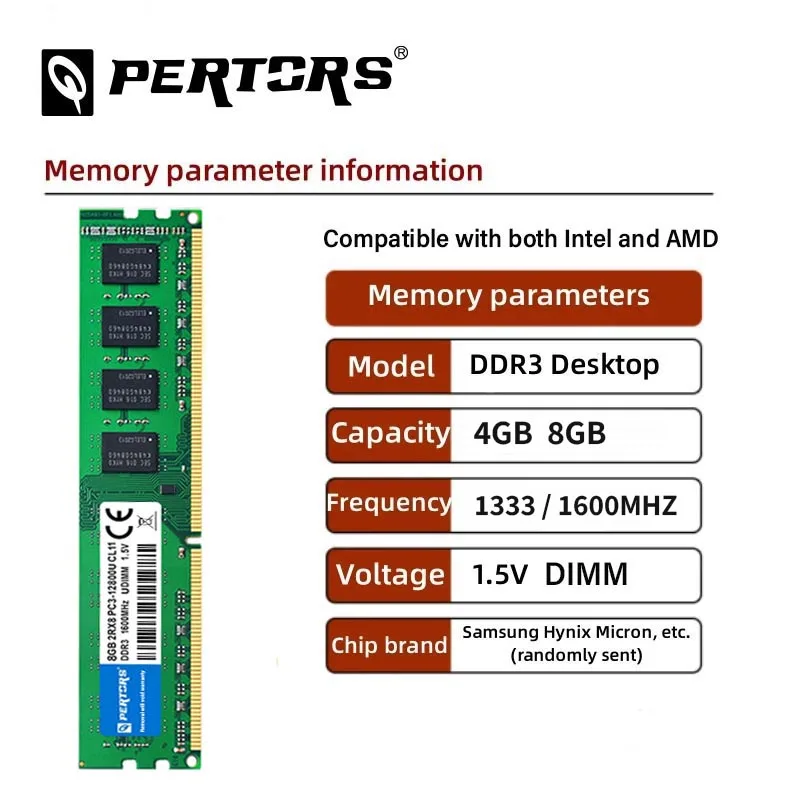 Q-PERTORS DDR3 4GB 8GB RAM 1333MHz 1600MHz DIMM Desktop RAM 240 Pins 1.5V NON ECC 2RX8 Compatible with both Intel and AMD
Q-PERTORS DDR3 4GB 8GB RAM 1333MHz 1600MHz DIMM Desktop RAM 240 Pins 1.5V NON ECC 2RX8 Compatible with both Intel and AMD