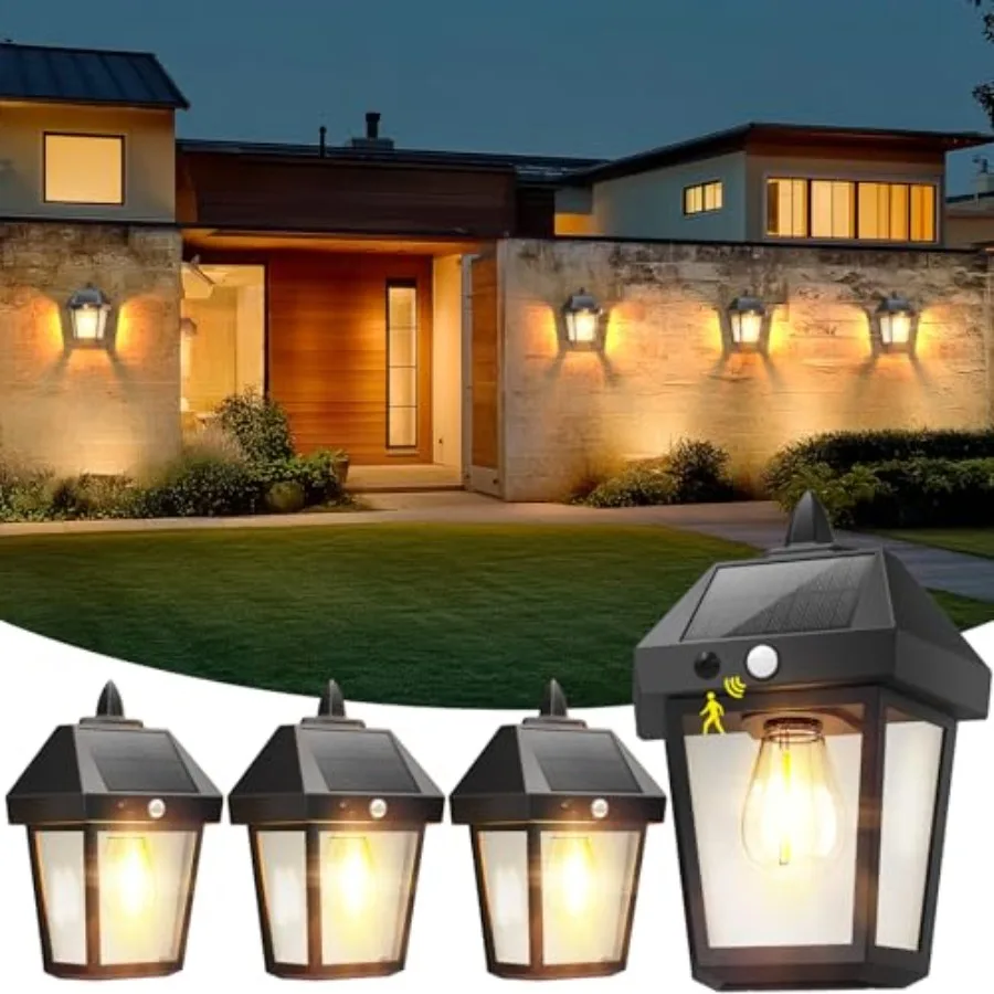 4 Pack Solar Wall Lanterns9 Inch Solar Porch Light with Motion Sensor 3 Mode Adjustable Brightness Waterproof Outdoor Wall Ligh
4 Pack Solar Wall Lanterns9 Inch Solar Porch Light with Motion Sensor 3 Mode Adjustable Brightness Waterproof Outdoor Wall Ligh