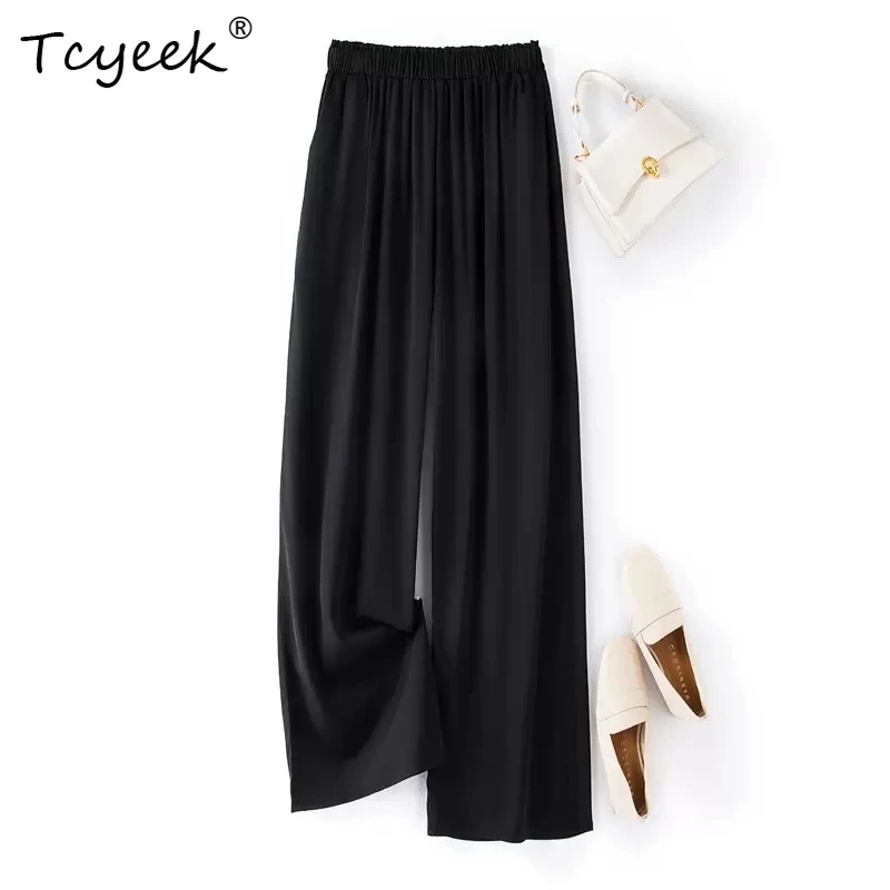 Birdtree 93%Real Silk Stretch Double Joe Casual Trousers Women,High Waist Slim,Straight-leg Pants,2024 Spring Summer B41079QD
Birdtree 93%Real Silk Stretch Double Joe Casual Trousers Women,High Waist Slim,Straight-leg Pants,2024 Spring Summer B41079QD