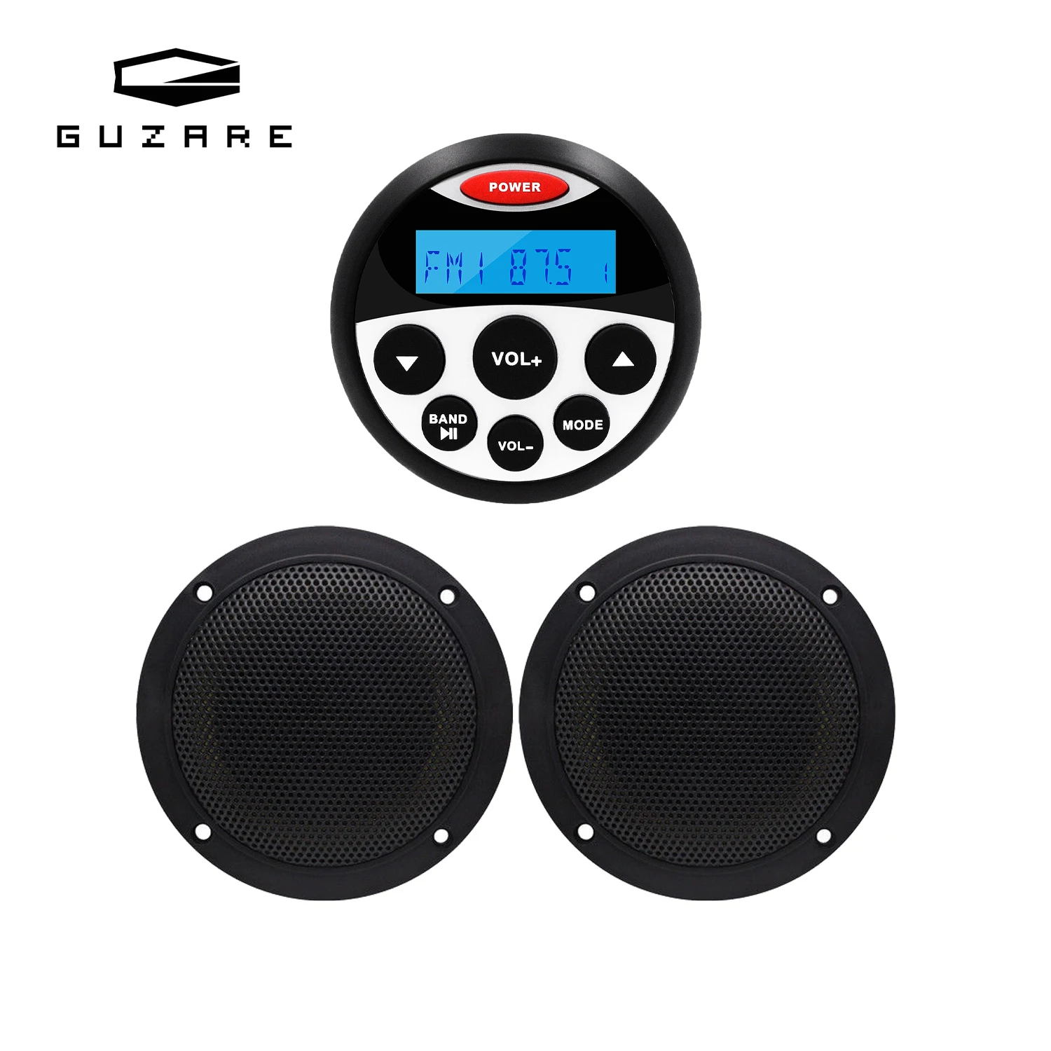 GUZARE Marine Stereo Radio Bluetooth FM AM Audio Receiver Car MP3 Player + 2Pcs 4" Waterproof Boat Speakers for UTV RV ATV
GUZARE Marine Stereo Radio Bluetooth FM AM Audio Receiver Car MP3 Player + 2Pcs 4" Waterproof Boat Speakers for UTV RV ATV