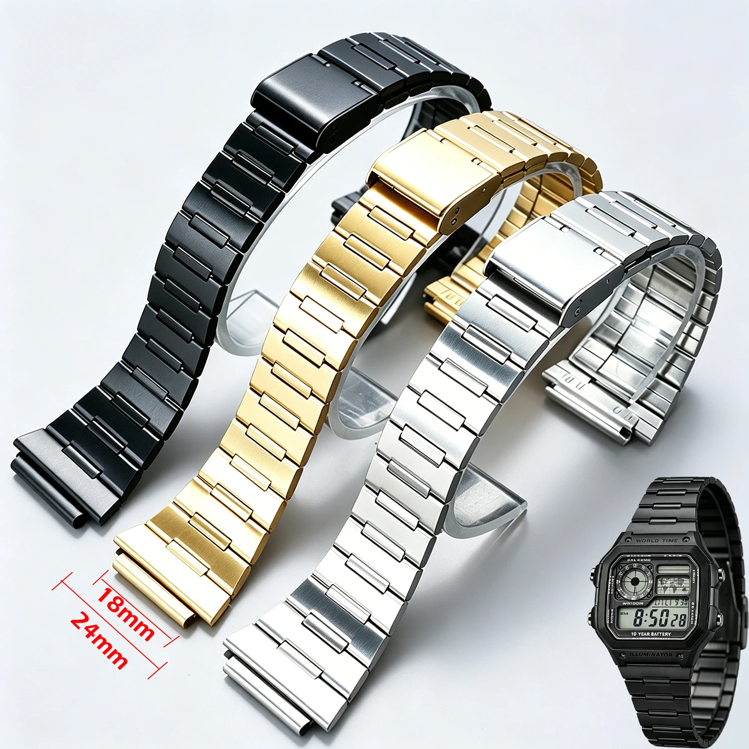 316L Watchband For Casio AE1200 AE1300 WS1600 SGW-500 W218 Watch Band Strap Belt Solid Stainless Steel Watch Bracelet 18mm
316L Watchband For Casio AE1200 AE1300 WS1600 SGW-500 W218 Watch Band Strap Belt Solid Stainless Steel Watch Bracelet 18mm