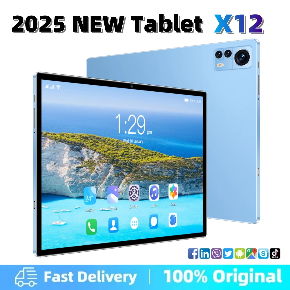 Brand New X12 Tablet Global Edition Android13 11-inch 16GB RAM 1TB ROM GPS Dual SIM Bluetooth 5.0 WiFi Bluetooth Tablet PC 2025
Brand New X12 Tablet Global Edition Android13 11-inch 16GB RAM 1TB ROM GPS Dual SIM Bluetooth 5.0 WiFi Bluetooth Tablet PC 2025