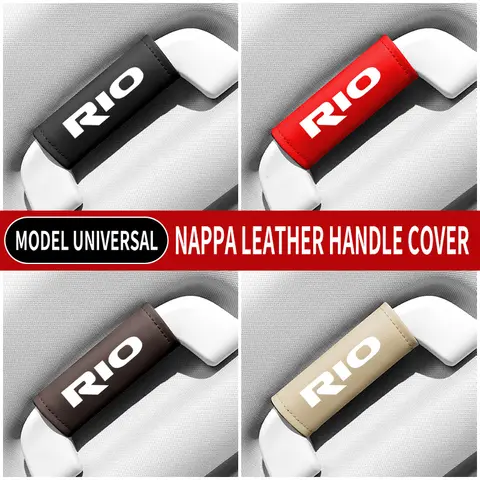 1PC Leather Car Roof Armrest Pull Gloves Door Handle Protection Cover For KIA RIO 2 3 4 5 Xline x line
